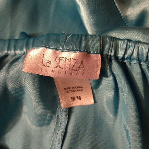 La Senza blue satin pajama pants sz medium - Picture 9 of 10